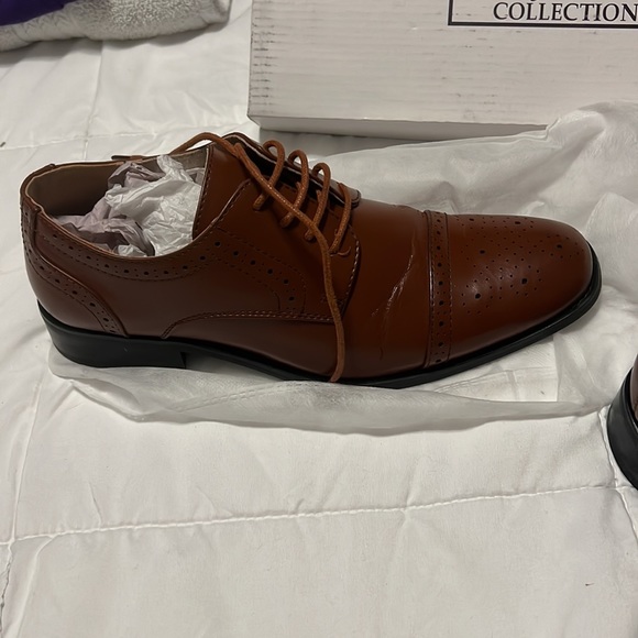 New Men’s Majestic Dress Shoe Brown 6 1/2 - Picture 5 of 9